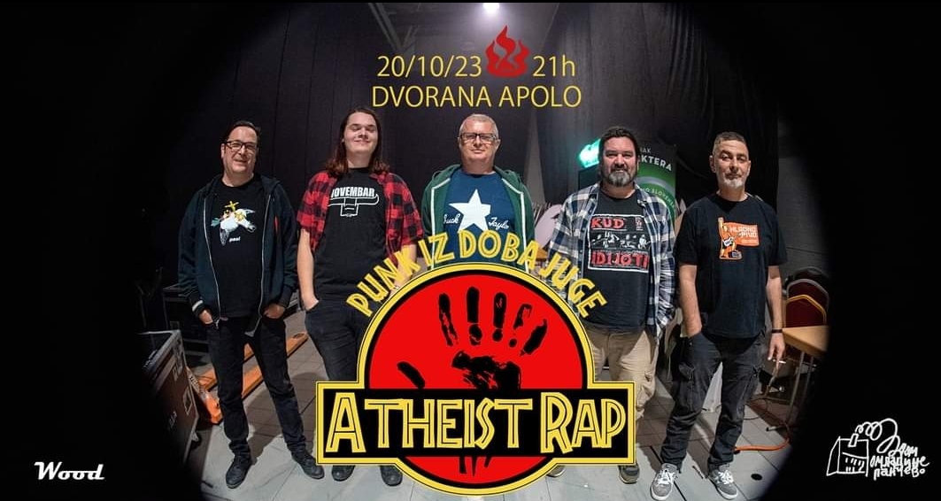 Koncert Pank i rok benda Atheist   20. oktobra u dvorani Apolo u Pančevu